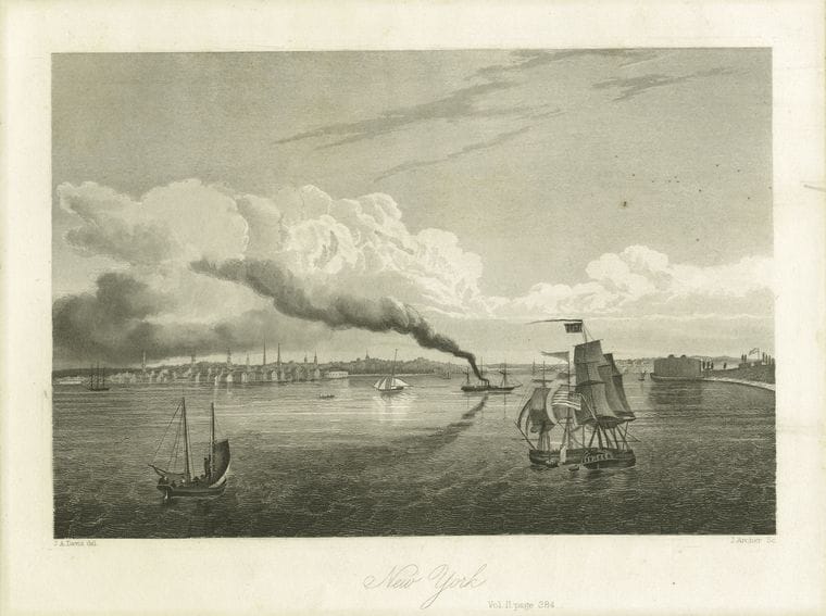Art Print : 1828, New York - Vintage Wall Art V3