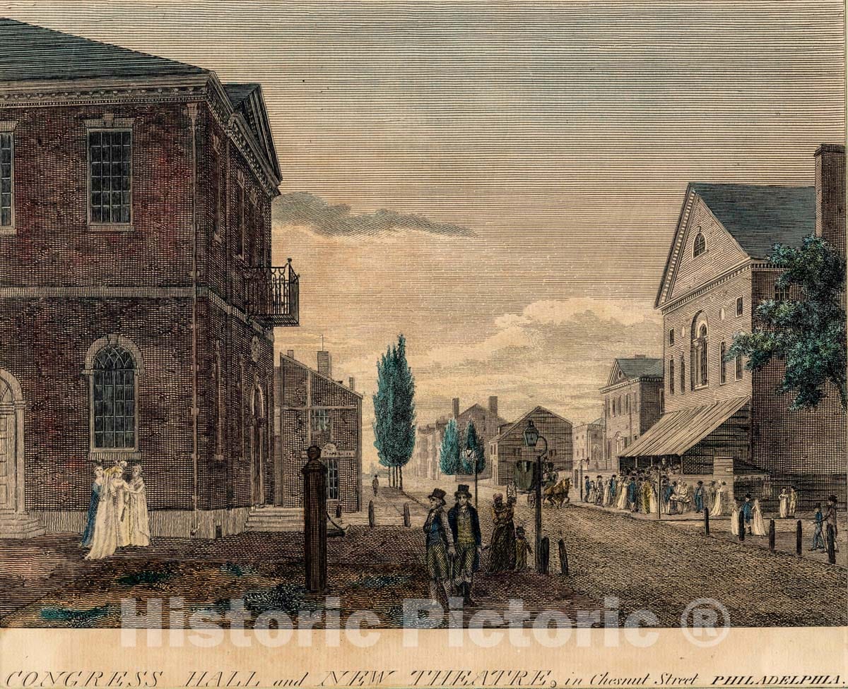 Art Print : Congregational Church and Ground Plan, 1890 - Vintage Wall Art