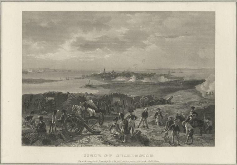 Art Print : 1778, Siege of Charleston - Vintage Wall Art