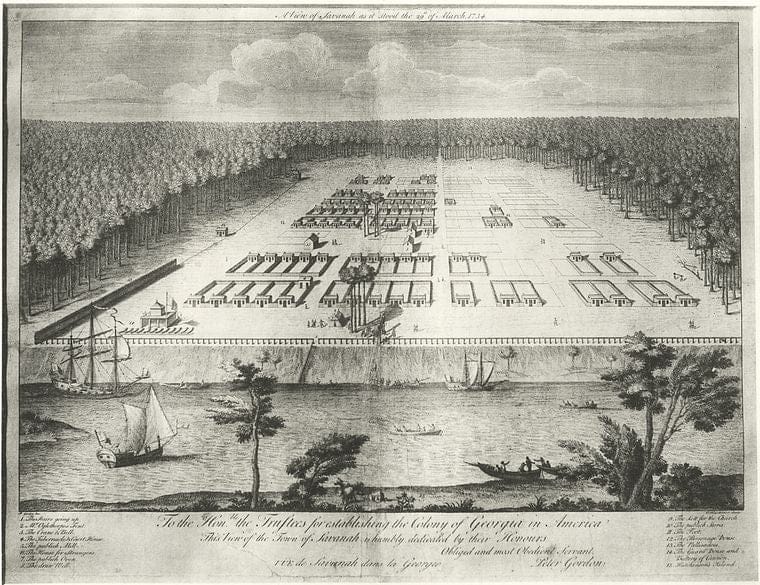 Art Print : 1797, Vue de Savannah Dans la Georgie - Vintage Wall Art