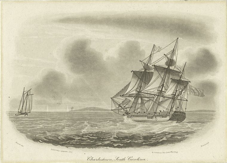 Art Print : c.1760 , Charlestown, South Carolina - Vintage Wall Art
