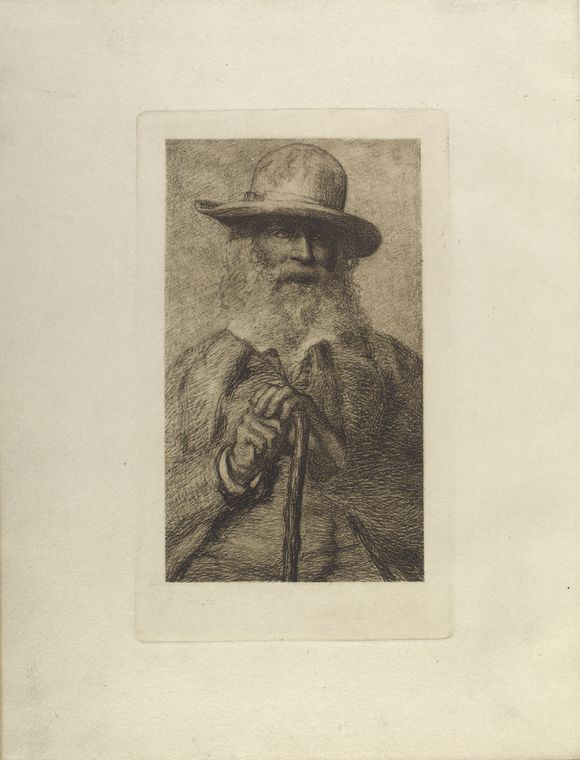 Art Print : Portrait of Walt Whitman, 1877 - Vintage Wall Art