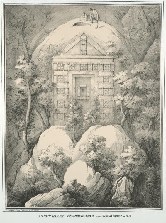 Art Print : 1842, Phrygian Monument Near Gombet-li [KAmbet]. - Vintage Wall Art