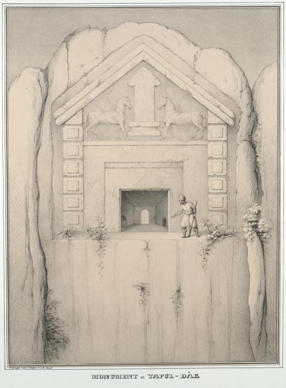 Art Print : 1842, Tomb of Yapuldak [Yapildak Kale]. - Vintage Wall Art