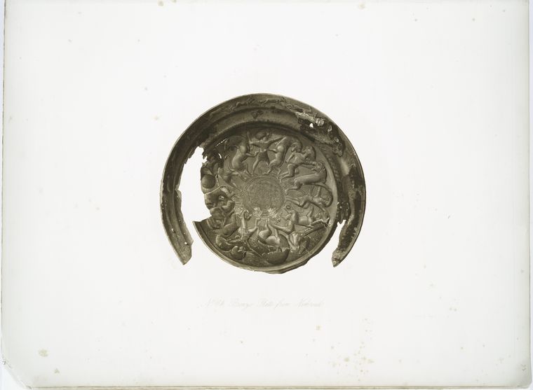 Art Print : 1853, Bronze Plate from Nimroud [Nimrud]. - Vintage Wall Art