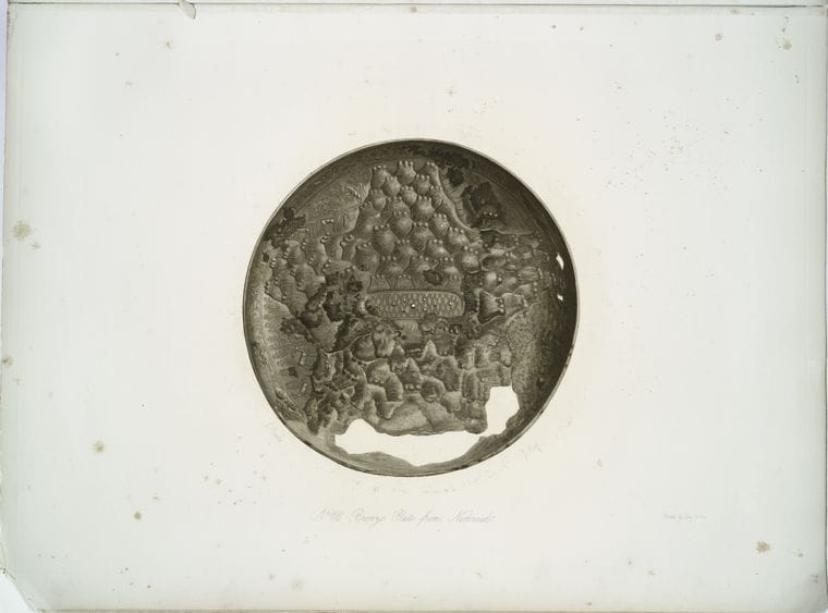 Art Print : 1853, Bronze Plate from Nimroud. - Vintage Wall Art V2