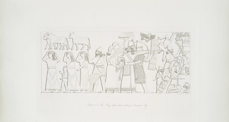 Art Print : 1849, The King Before The Walls of a besieged City. - Vintage Wall Art