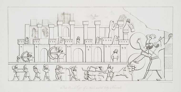Art Print : 1849, Siege of a Triple Walled City (Nimroud) [Calah]. - Vintage Wall Art