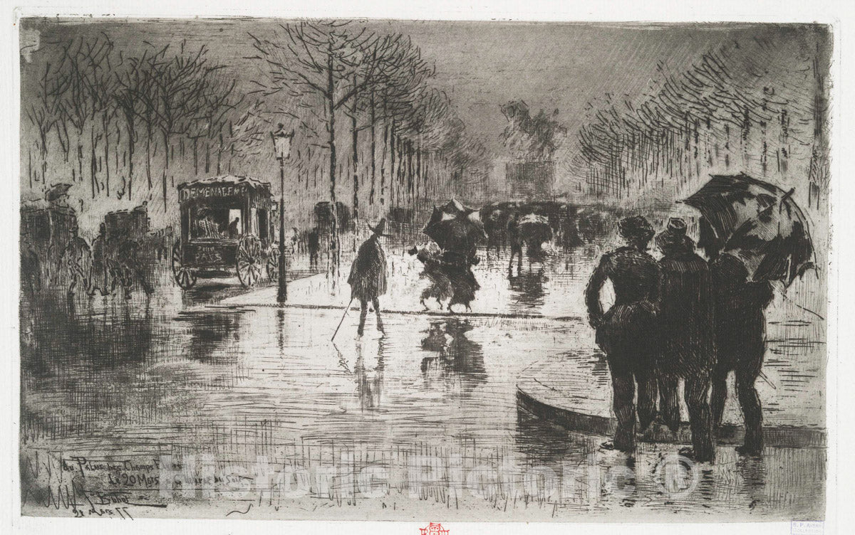 Art Print : 1877, Le Retour des Artistes. - Vintage Wall Art