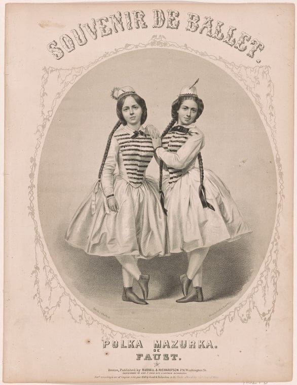 Art Print : Souvenir de Ballet, Polka Mazurka de Faust, 1839 - Vintage Wall Art