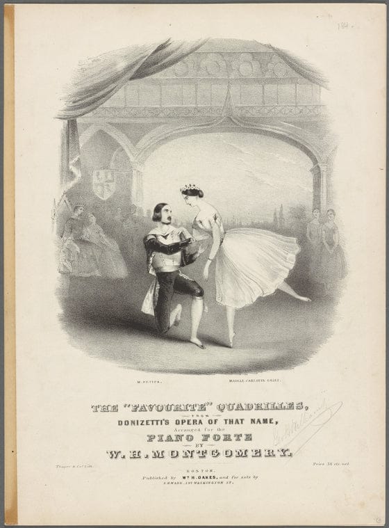 Art Print : The 'Favourite' quadrilles from Donizetti's Opera of That Name, 1819 - Vintage Wall Art