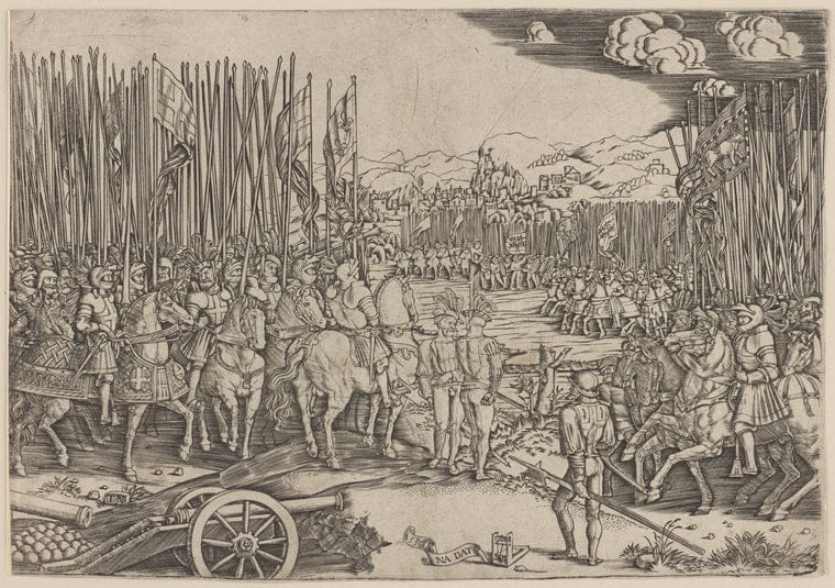 Art Print : The Two Armies, 1530 - Vintage Wall Art