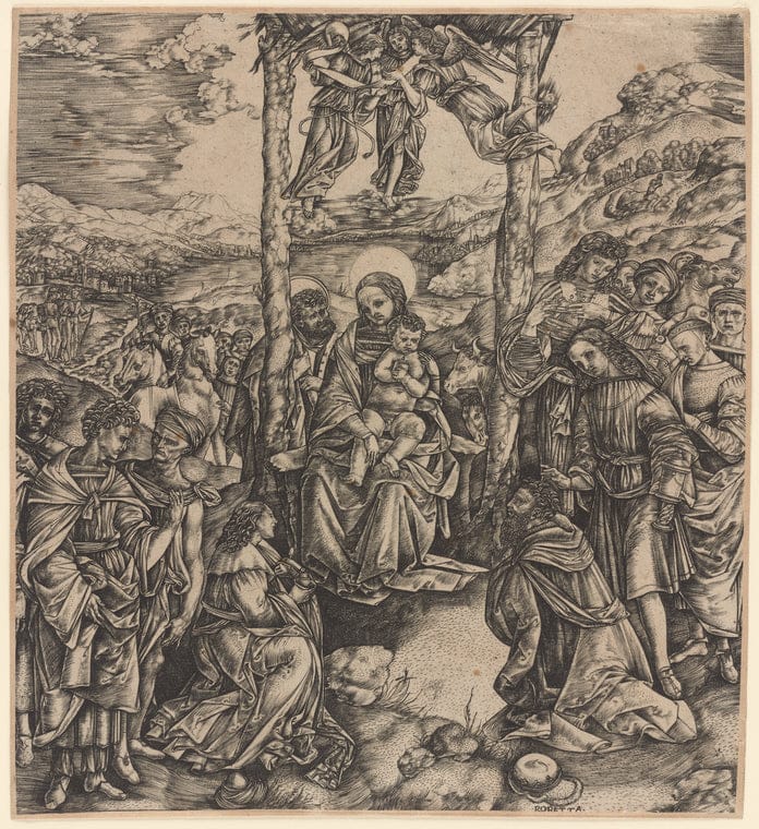 Art Print : The Adoration of The Magi, 1500 - Vintage Wall Art V2