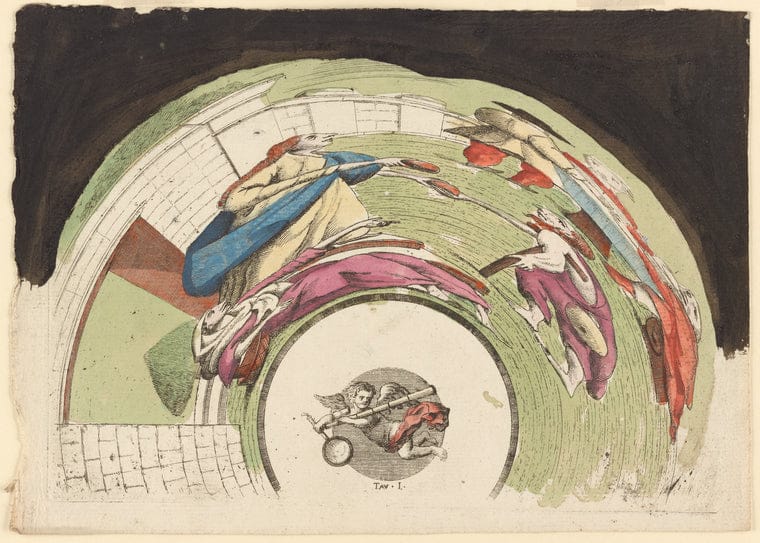 Art Print : Untitled [Anamorphic Print], 1601-1700 - Vintage Wall Art V4