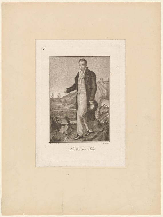 Art Print : Sir Walter Scott, 1818 - Vintage Wall Art