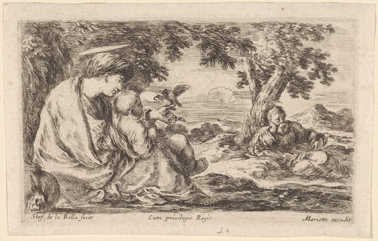 Art Print : Autre Repos Dans la fuite en Egypte, 1601-1700 - Vintage Wall Art V1