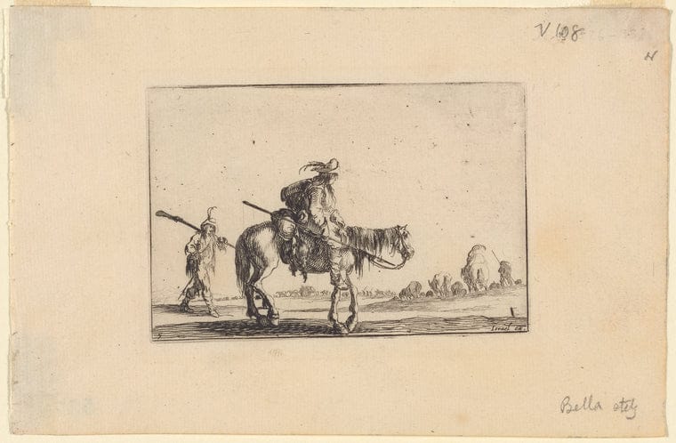 Art Print : Un Soldat a Cheval et un Autre a pied, 1601-1700 - Vintage Wall Art