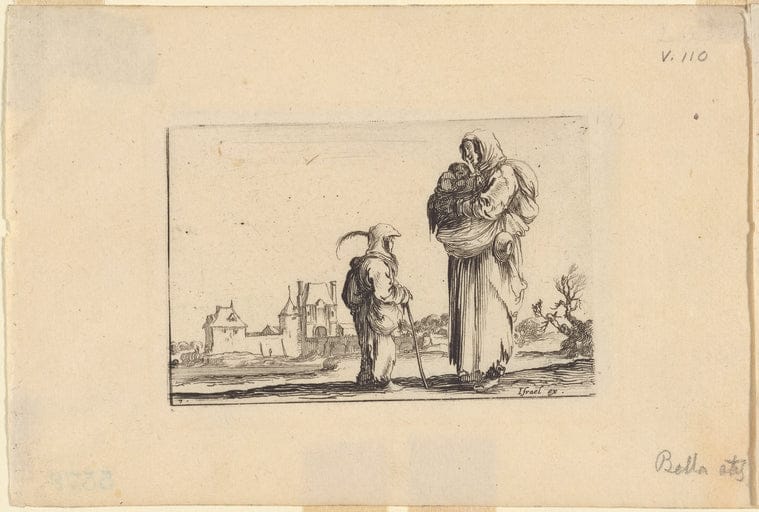 Art Print : Une pauvre Femme, portant Dans SES Bras un Petit Enfant, 1601-1700 - Vintage Wall Art