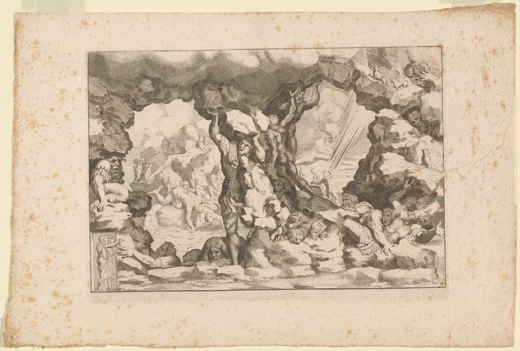 Art Print : The Giants Struck by Debris, 1601-1700 - Vintage Wall Art