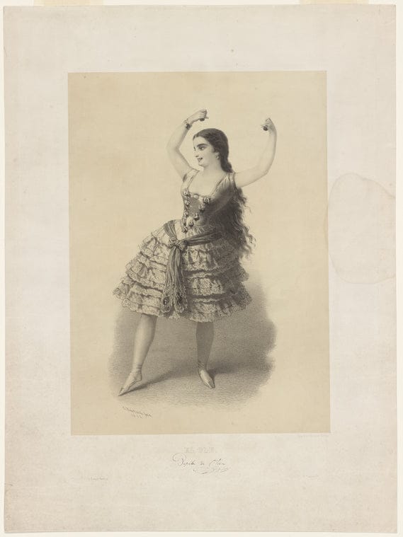 Art Print : El ole, Pepita de Oliva [Facsimile Signature], 1853 - Vintage Wall Art