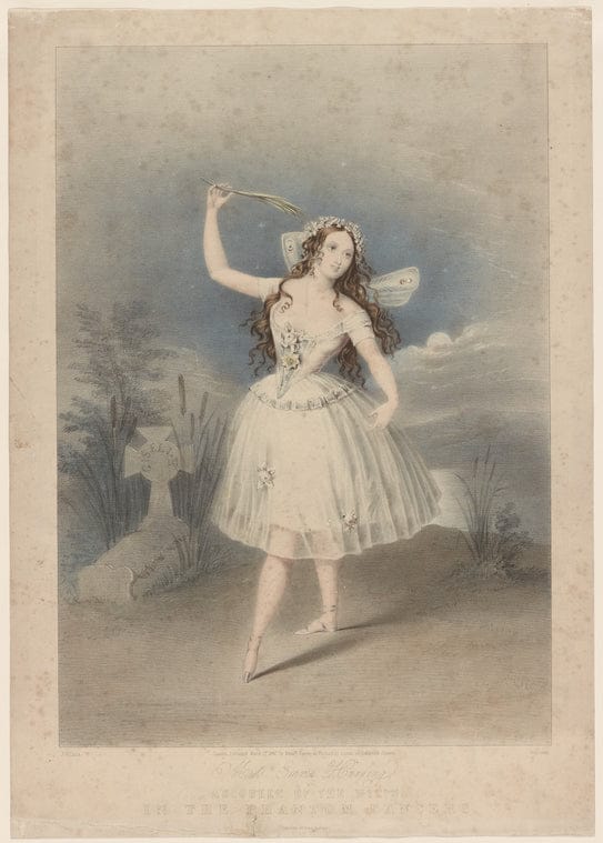 Art Print : Miss Emma Harding as Queen of The Wilis, in The Phantom Dancers, 1847 - Vintage Wall Art
