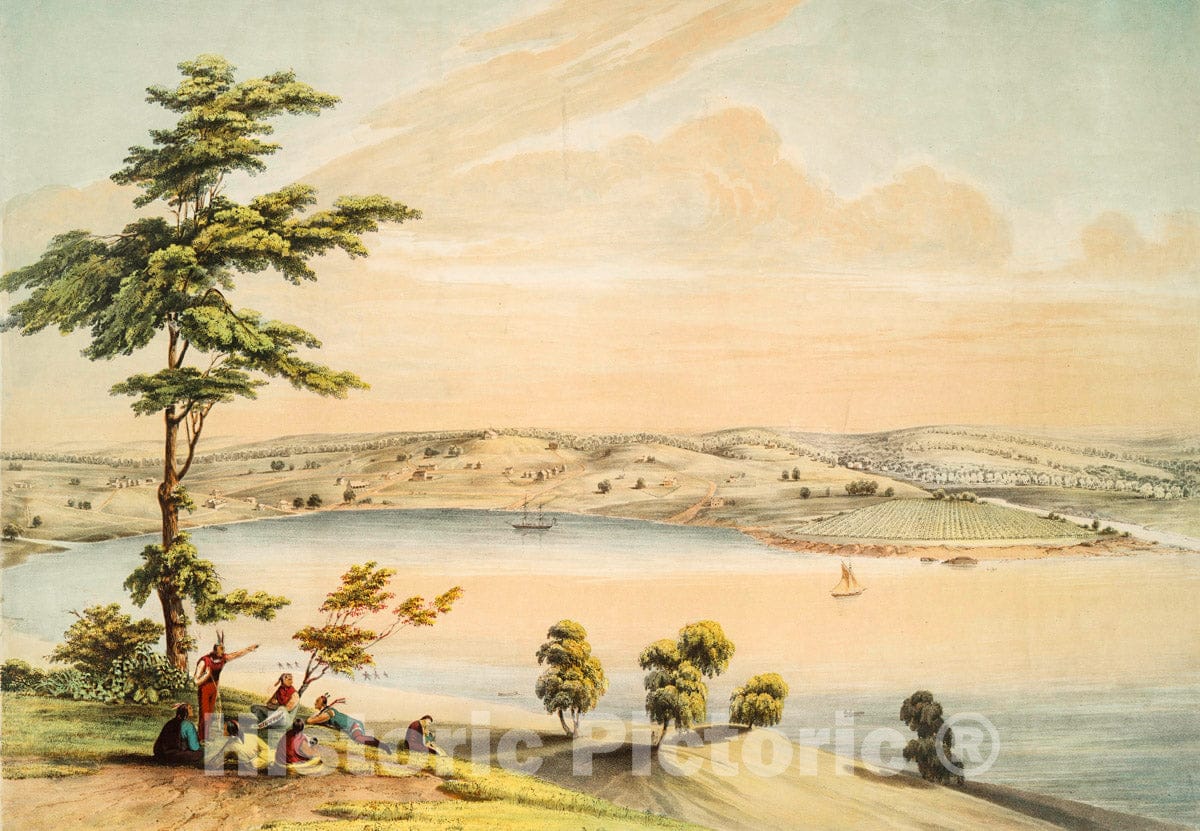 Art Print : 1856, Baltimore in 1752. - Vintage Wall Art