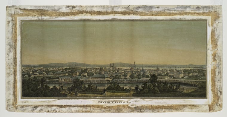 Art Print : 1860, Montreal. [from The Lower Slope of The Mountain.] - Vintage Wall Art