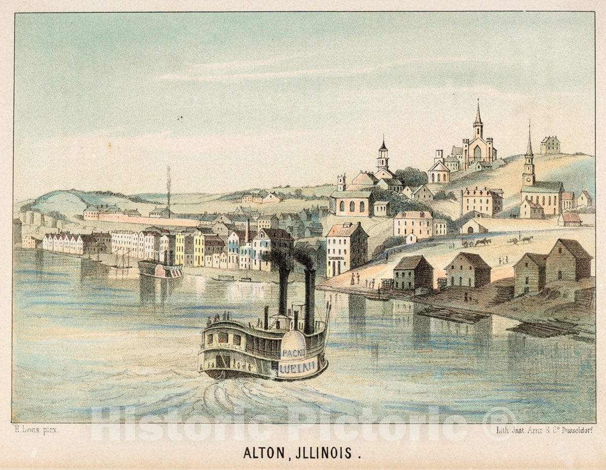 Art Print : 1854, Alton, Illinois. - Vintage Wall Art