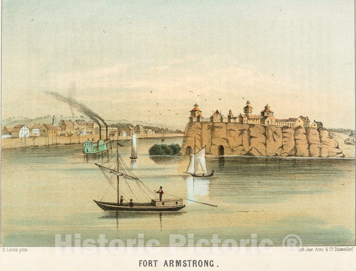 Art Print : 1854, Entree du couvent des capucins Francais A Athenes. - Vintage Wall Art
