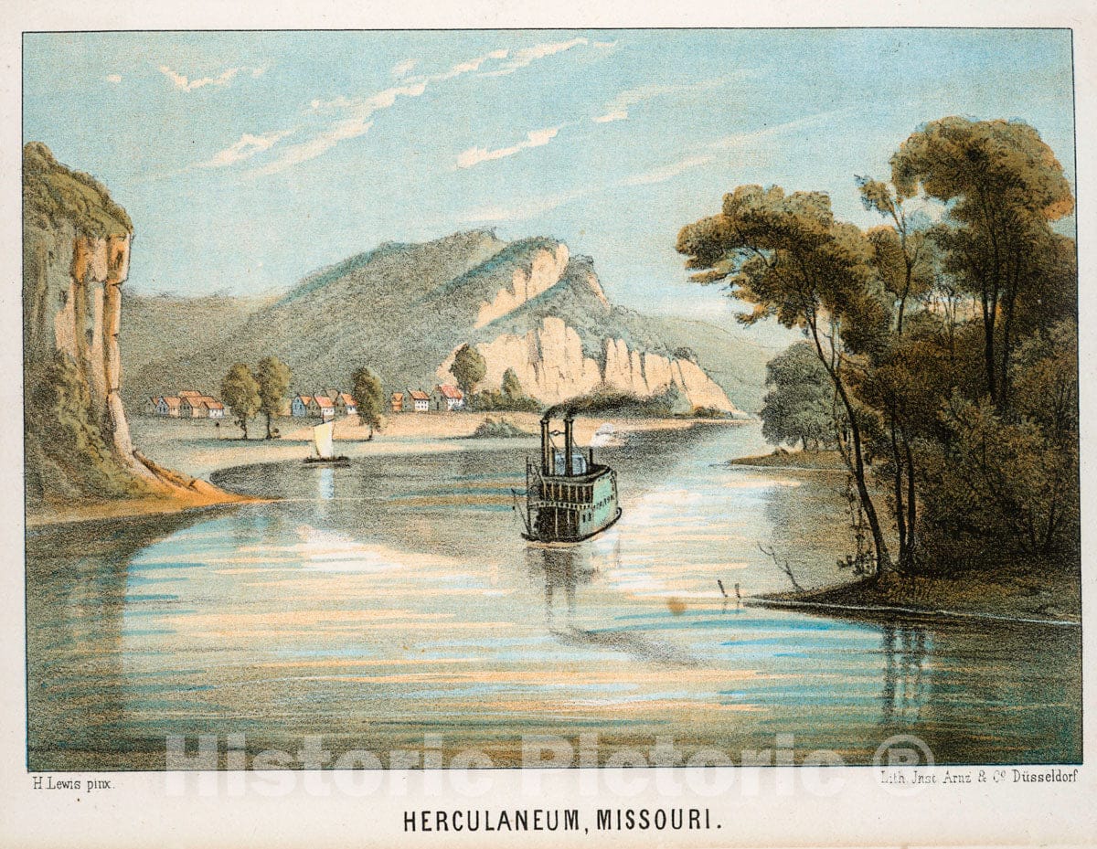 Art Print : 1854, Herculaneum, Missouri. - Vintage Wall Art
