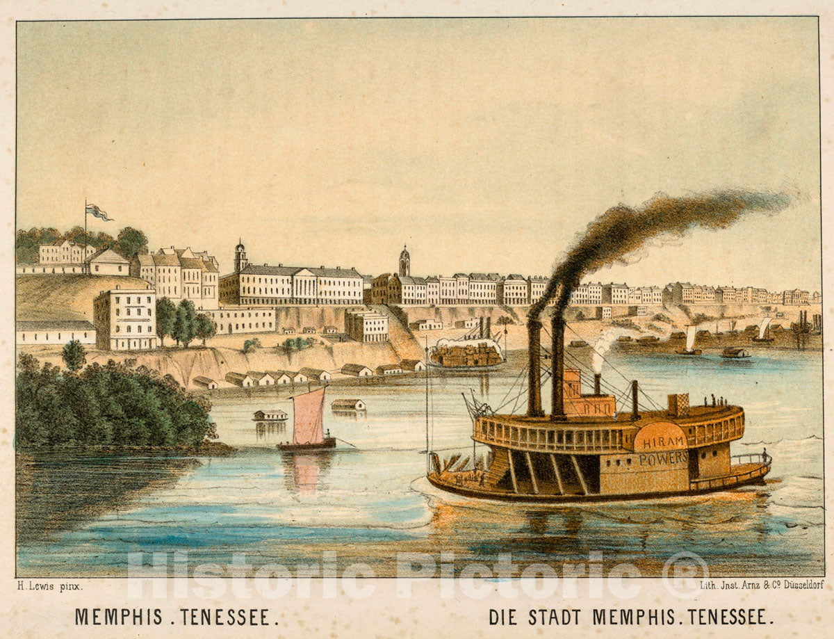 Art Print : 1854, Memphis, Tenessee. - Vintage Wall Art