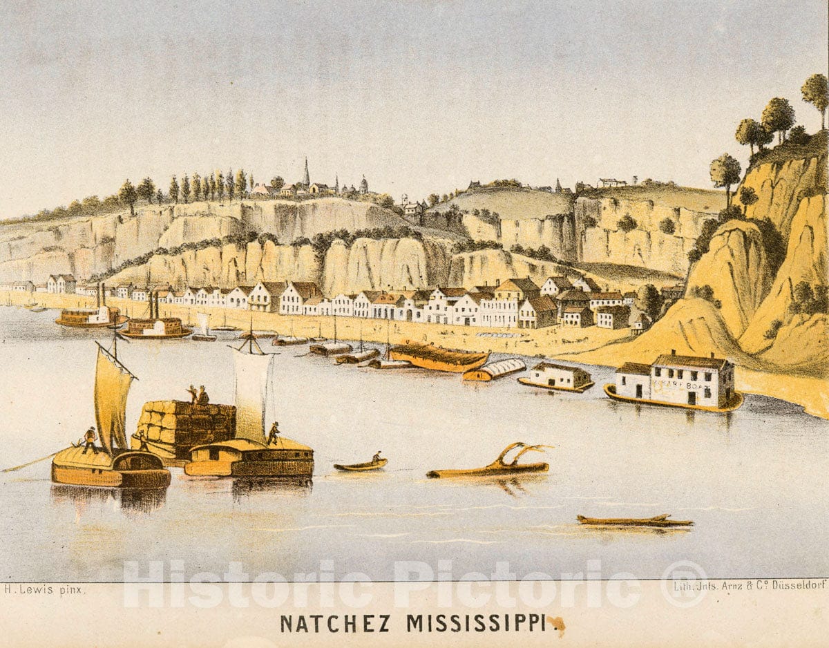 Art Print : 1854, Natchez, Mississippi. - Vintage Wall Art