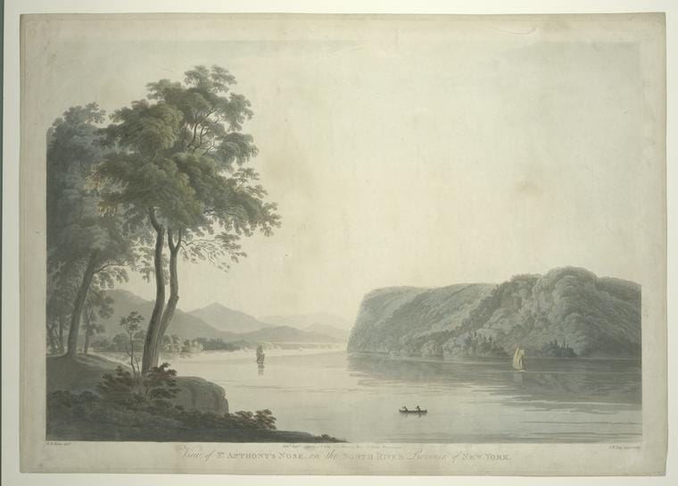 Art Print : 1795, View of St. Anthony's Nose, on The North River Province of New York. - Vintage Wall Art