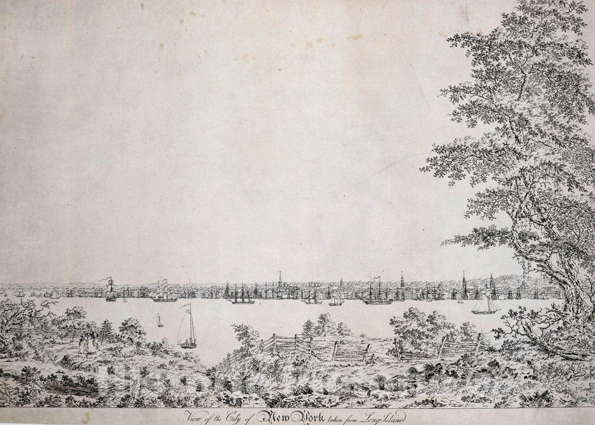 Art Print : 1796, View of The City of New York Taken from Long Island. - Vintage Wall Art