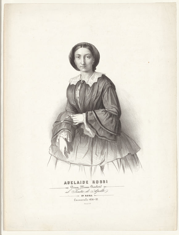 Art Print : Adelaide Rossi, Prima mima assoluta al Teatro di Apollo in Roma, Carnevale 1856-57, 1857 - Vintage Wall Art