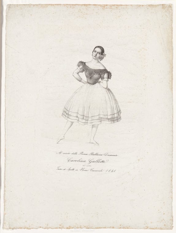 Art Print : Al merito Della Prima Ballerina danzante Carolina Galletti, Teatro di Apollo in Roma, carnevale 1841, 1841 - Vintage Wall Art, v2