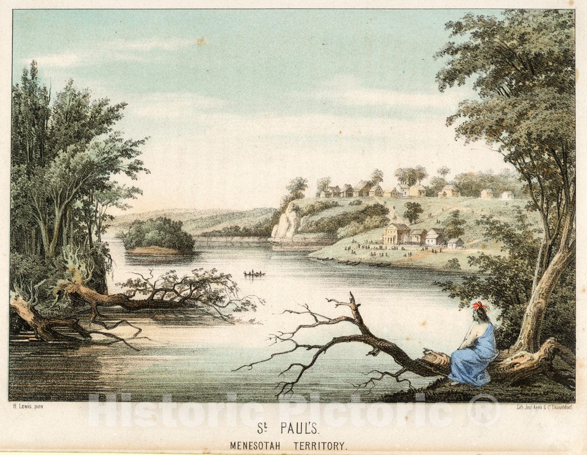 Art Print : 1854, St Paul's, Menesotah Territory. - Vintage Wall Art