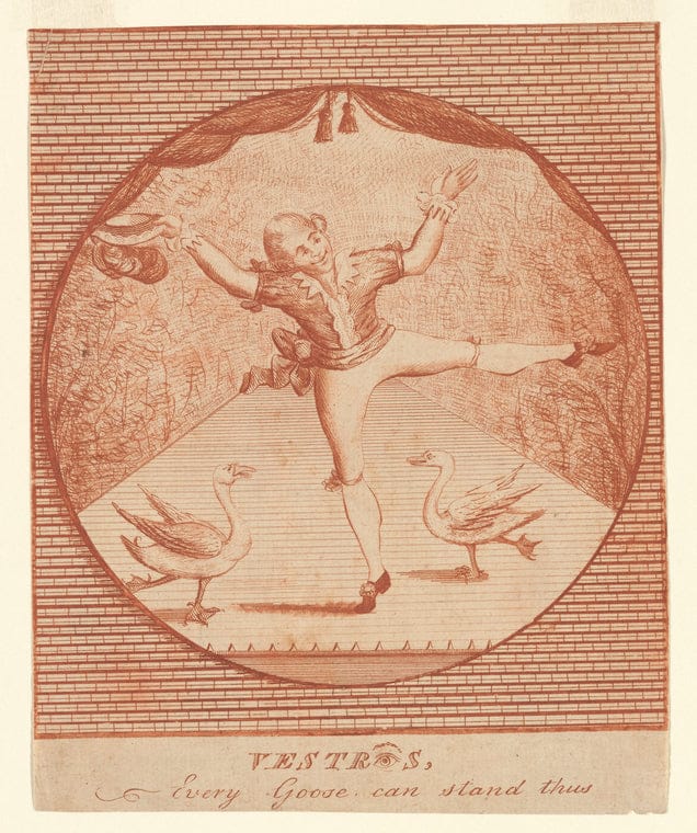 Art Print : Vestr? s [an Eye in Place of i], Every Goose can Stand Thus, 1781 - Vintage Wall Art