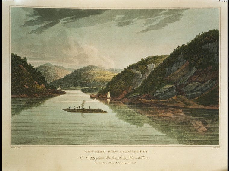 Art Print : 1820, View Near Fort Montgomery. - Vintage Wall Art