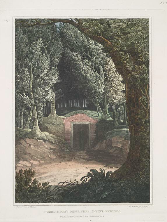 Art Print : 1819, Washington's Sepulchre, Mount Vernon. - Vintage Wall Art