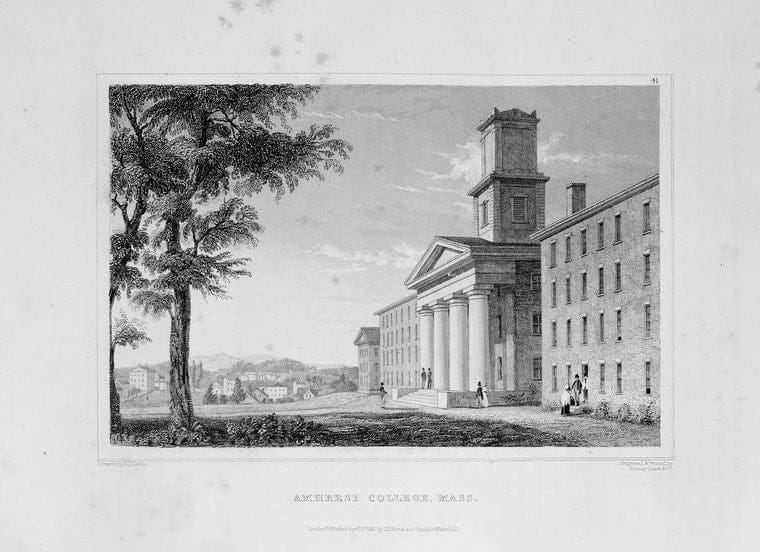 Art Print : 1831, Amherst College, Mass. - Vintage Wall Art