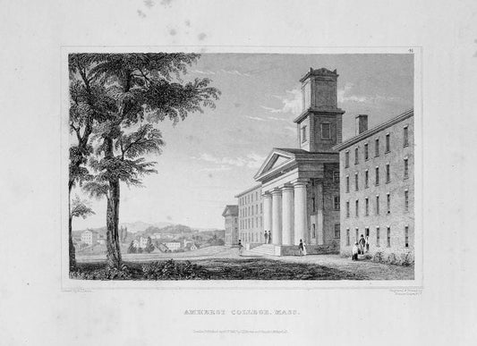 Art Print : 1831, Amherst College, Mass. - Vintage Wall Art