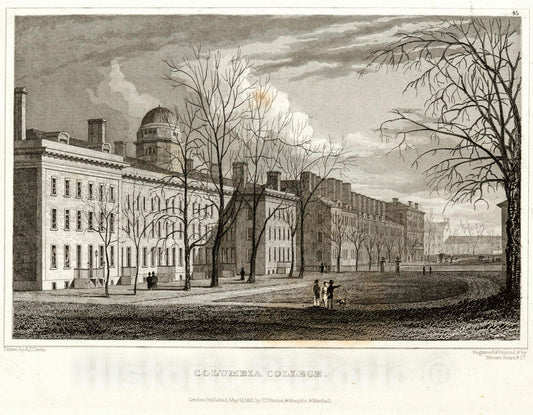 Art Print : 1831, Columbia College. - Vintage Wall Art