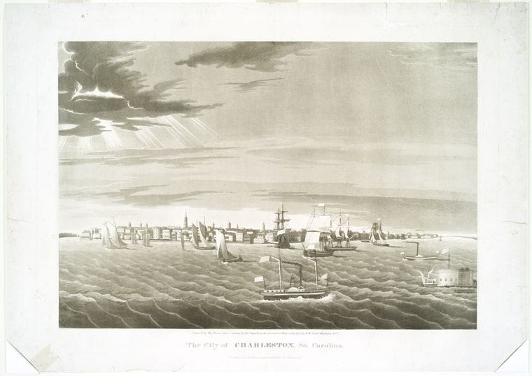 Art Print : 1837, The City of Charleston, So. Carolina. - Vintage Wall Art