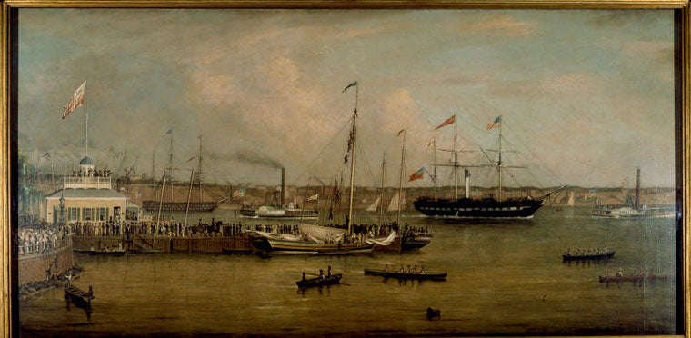 Art Print : 1840, Arrival of The British Queen at New York, 28 July 1839. - Vintage Wall Art
