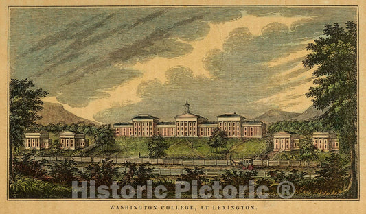 Art Print : 1845, Washington College, at Lexington [Virginia]. - Vintage Wall Art