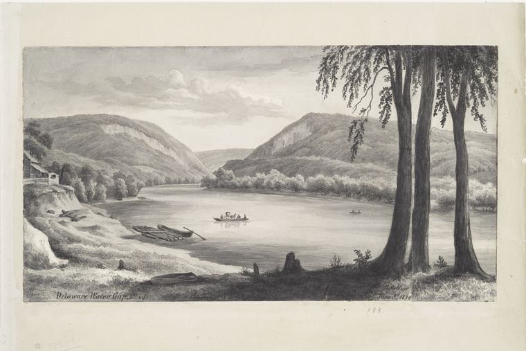 Art Print : 1844, Delaware Water Gap, Pa & Jy. - Vintage Wall Art
