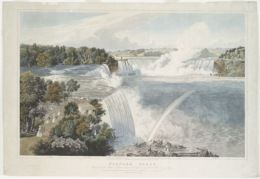 Art Print : 1845, Niagara Falls. - Vintage Wall Art