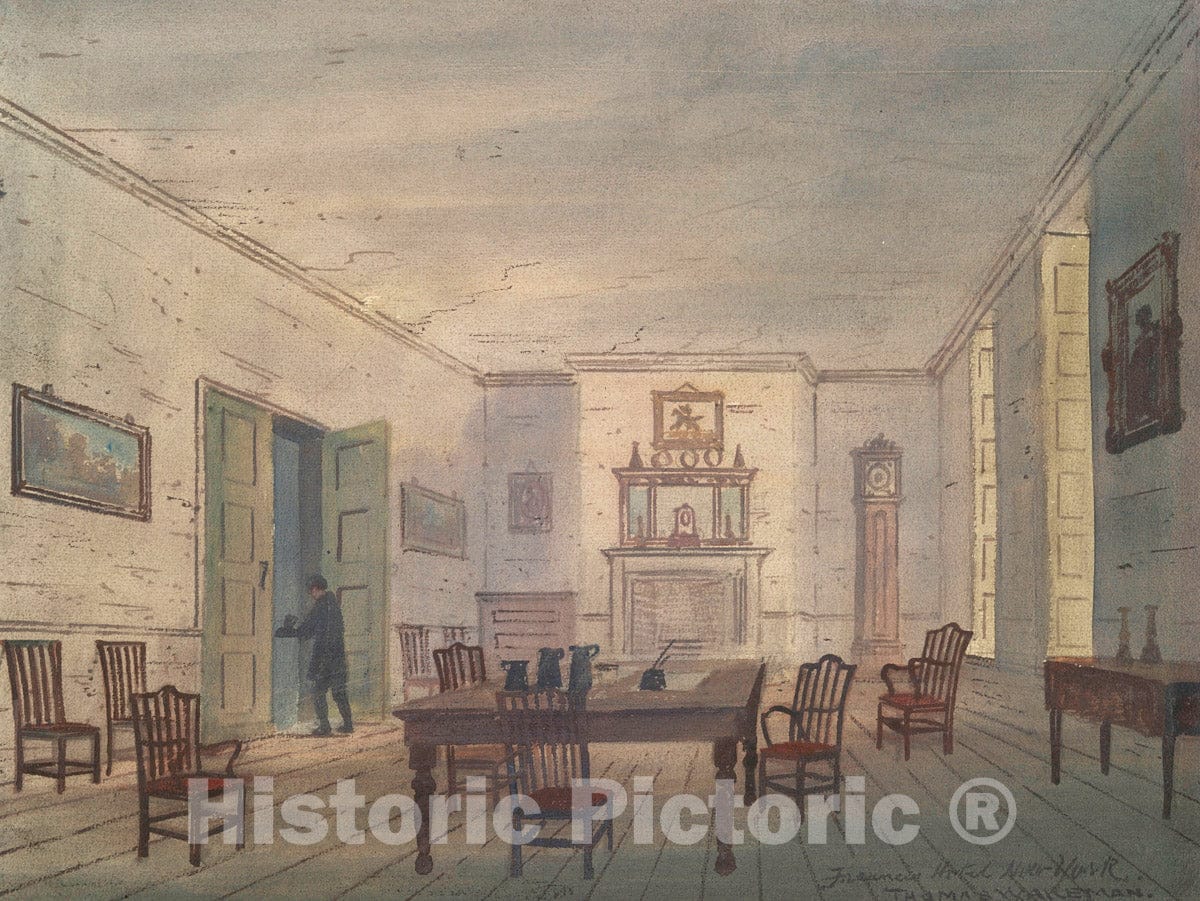 Art Print : 1850, Fraunces Hotel New York. - Vintage Wall Art