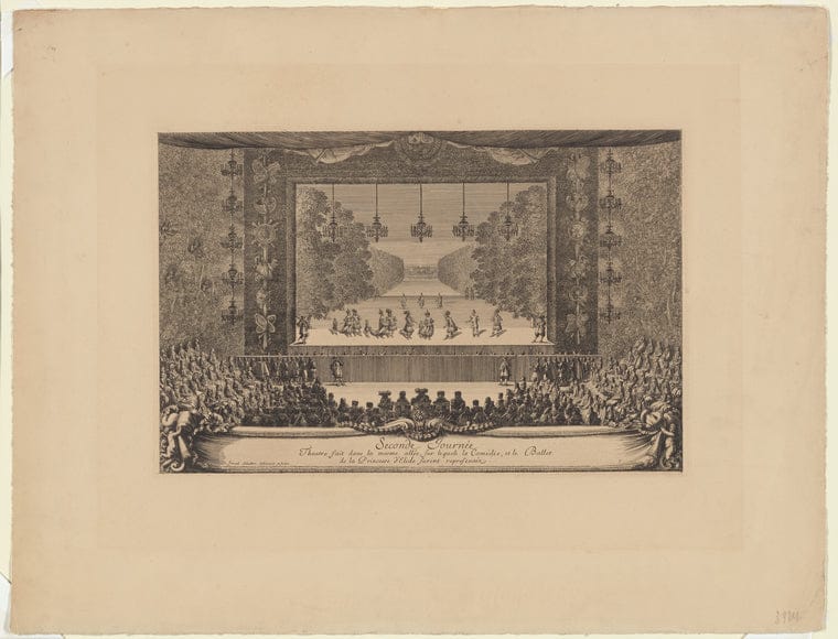 Art Print : Theatre fait Dans la mesme Allee, sur le quel la comedie, et le Ballet de La Princesse d'Elide furent representez, 1621 - Vintage Wall Art